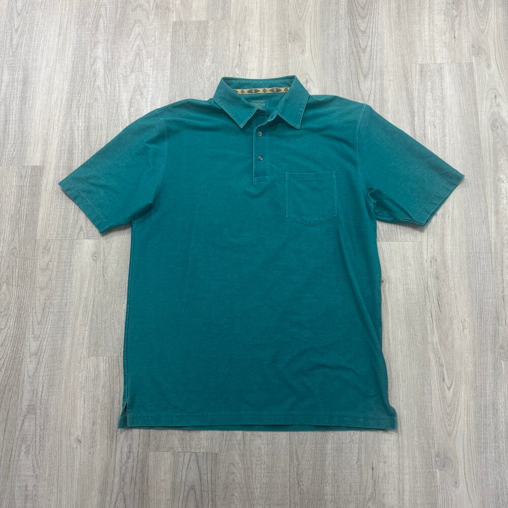 Pendleton Polo Shirt Men's Extra Large XL Teal Solid Collared Preppy Stretch